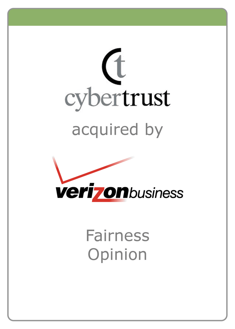 Cybertrust acquired by Verizon Business — Fairness Opinion