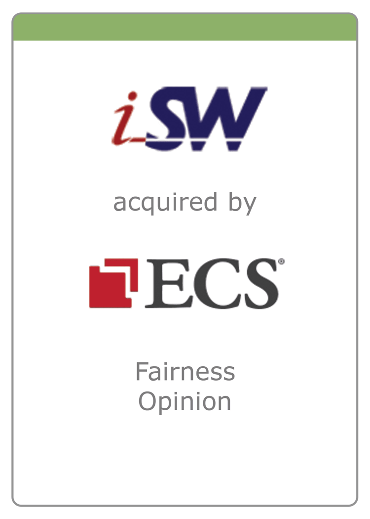 iSW acquired by ECS — Fairness Opinion
