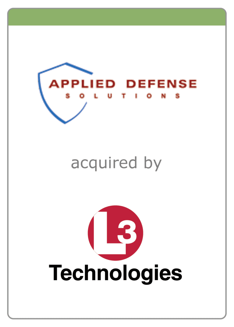 Applied Defense Solutions on its Sale to L3