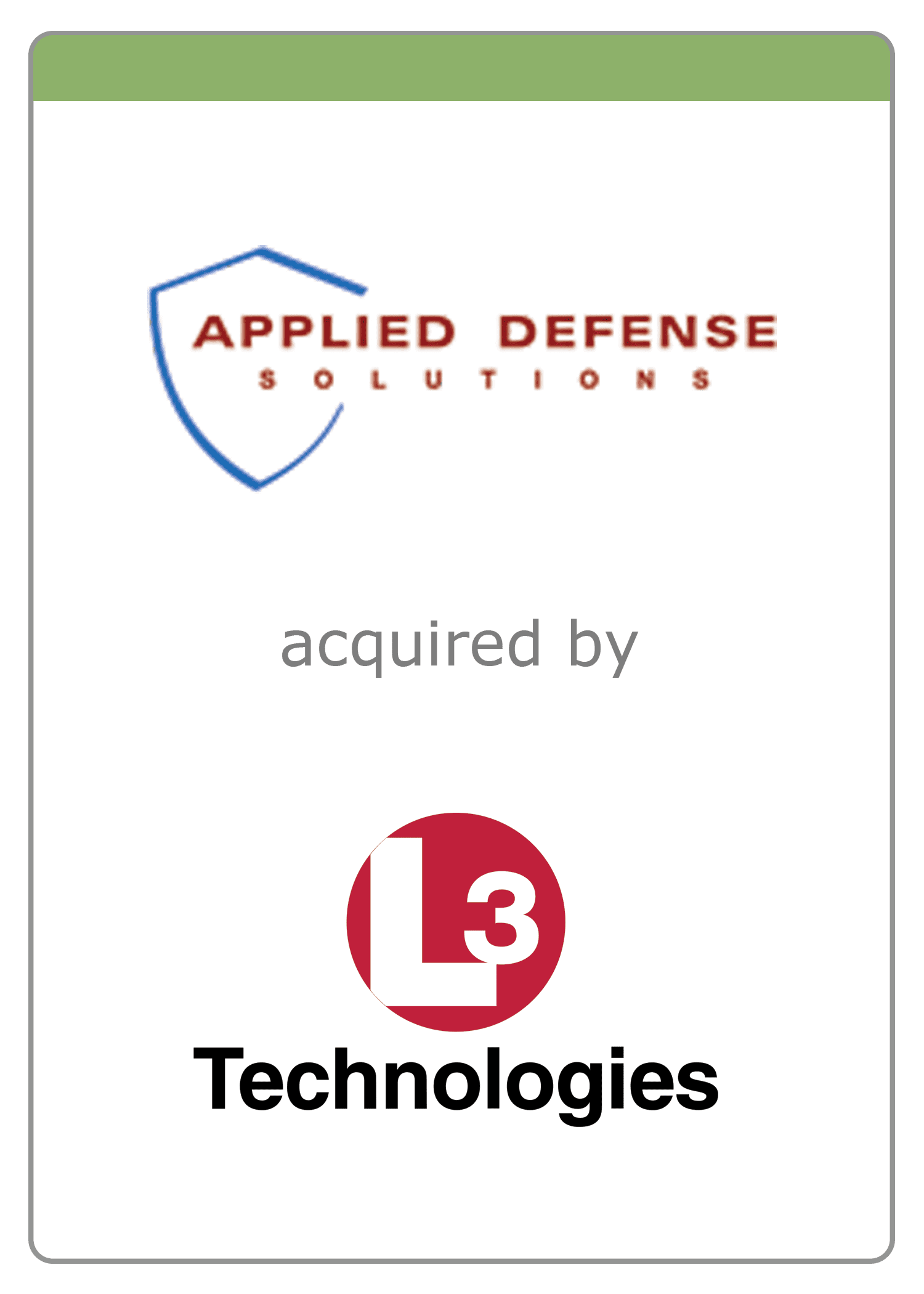 Applied Defense Solutions acquired by L3 - The McLean Group