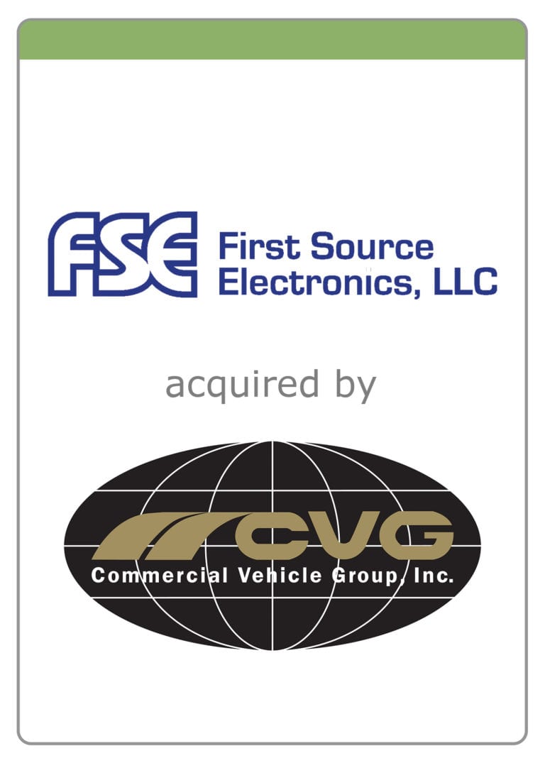The McLean Group Advises First Source Electronics on Its Sale to Commercial Vehicle Group