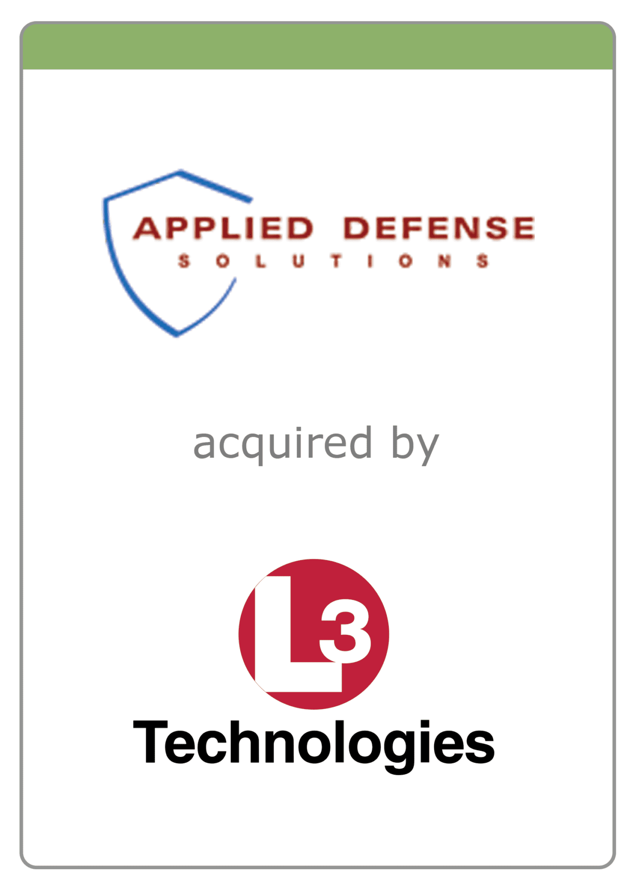 Applied Defense acquired by L3