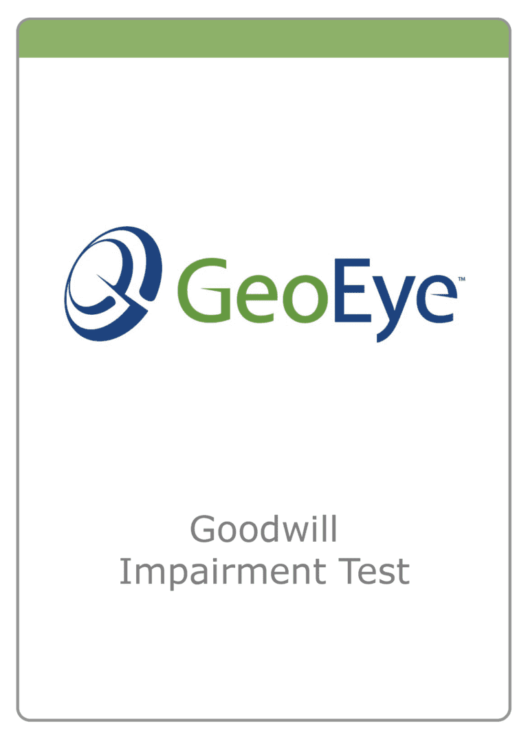 GeoEye – Goodwill Impairment Test