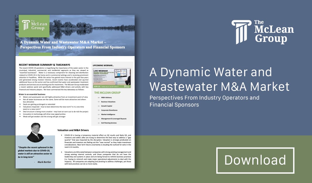 A Dynamic Water and Wastewater M&A Market – Perspectives From Industry Operators and Financial Sponsors
