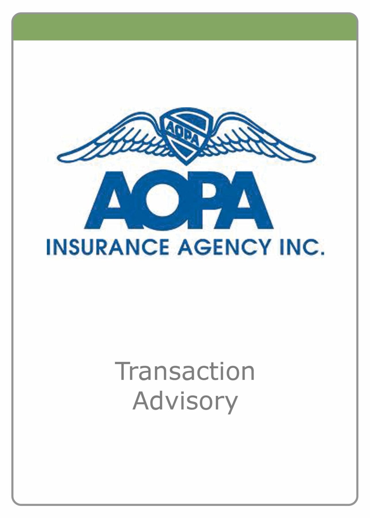 AOPA Insurance Agency - Transaction Advisory - The McLean Group