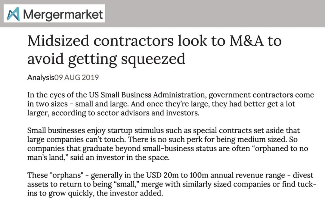 (MergerMarket) Midsized contractors look to M&A to avoid getting squeezed