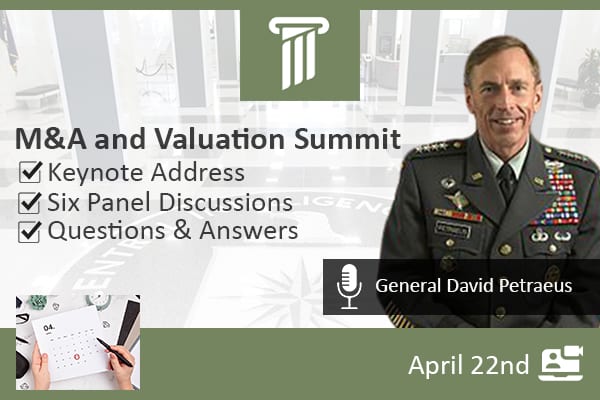 General David Petraeus formal Director of the CIA will be the Keynote Speaker of the 2021 M&A and Valuation Summit