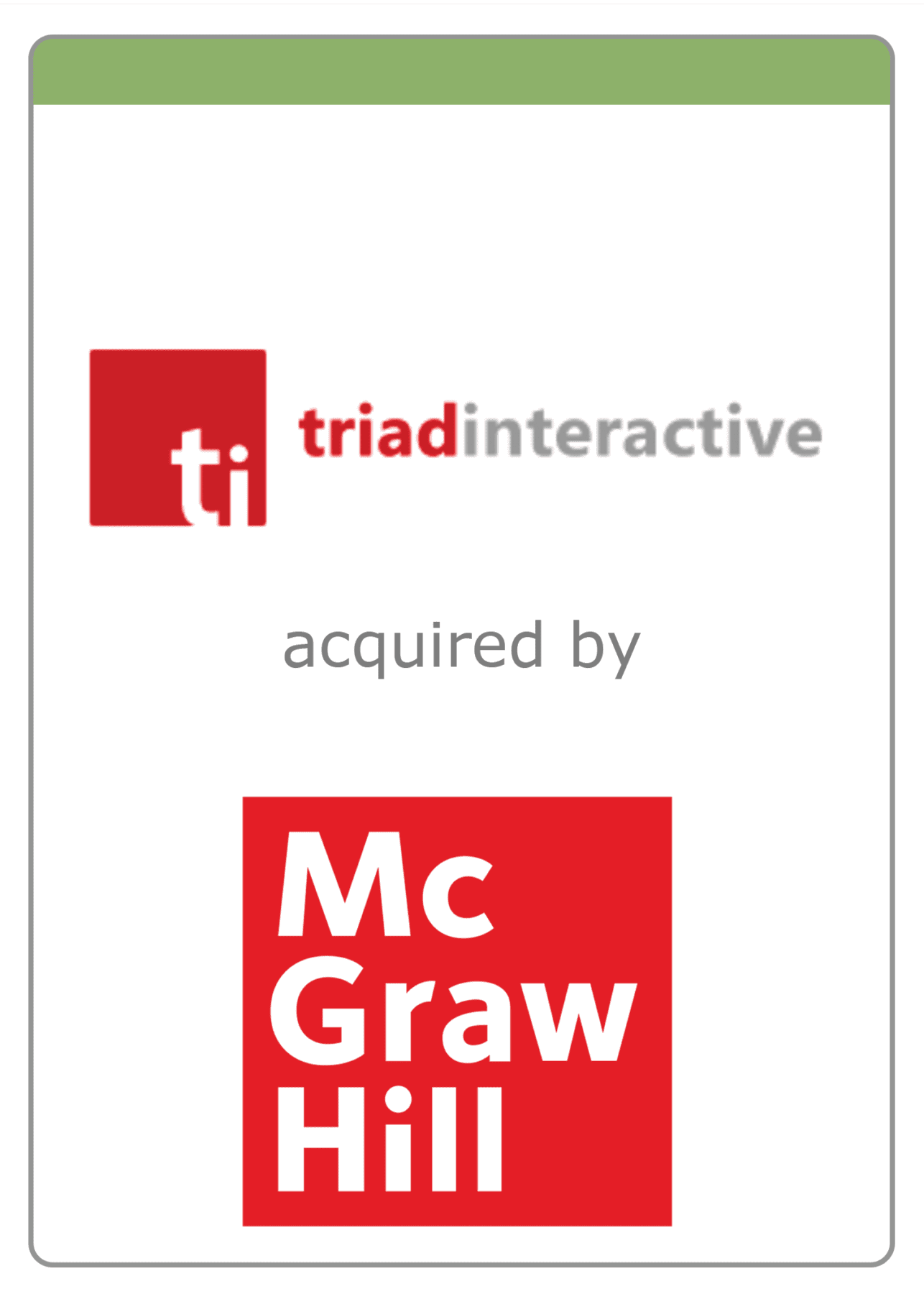 Triad Interactive acquired by McGraw Hill
