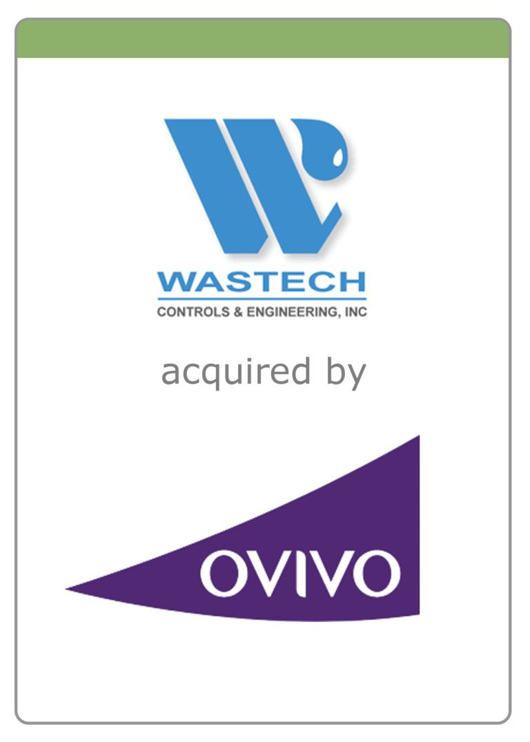 Wastech Controls & Engineering (“Wastech”) acquired by Ovivo Inc