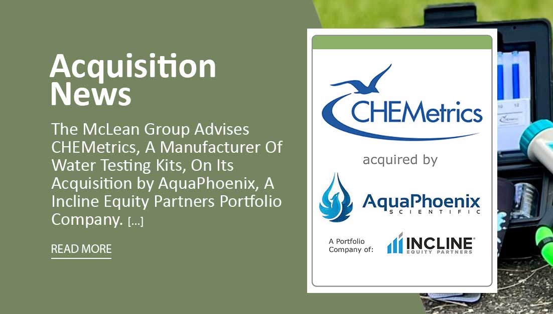 InclineBacked AquaPhoenix Purchases Chemetrics The McLean Group
