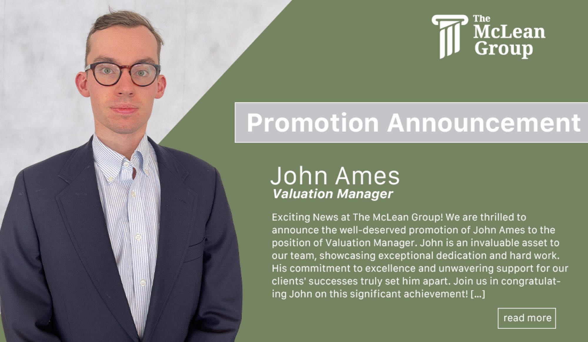 The McLean Group Announces Promotion of John Ames