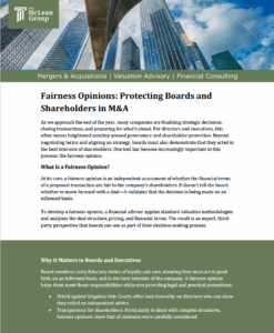 Fairness Opinion Article
