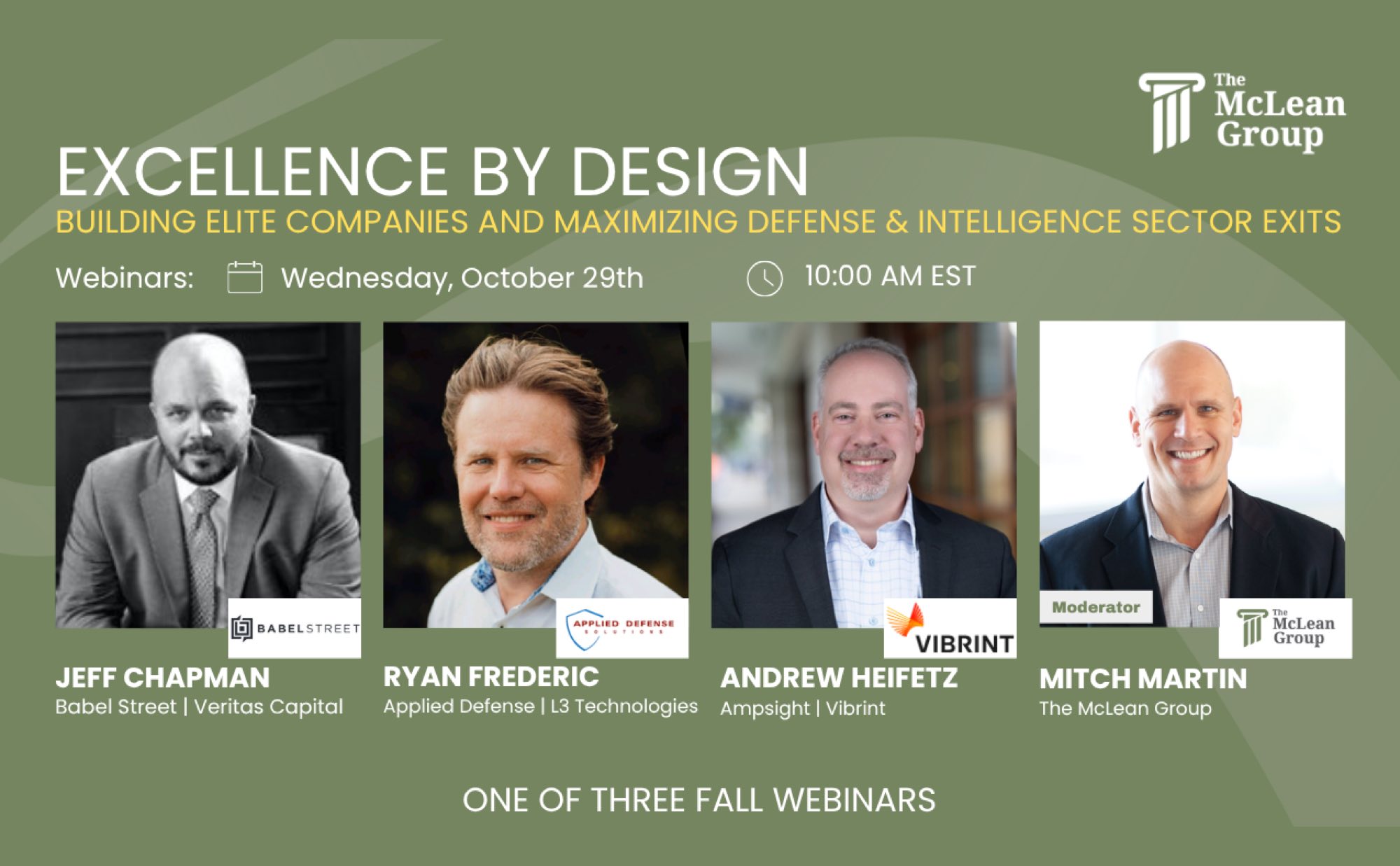 Webinar – Building Elite Companies and Maximizing Defense & Intelligence Sector Exits